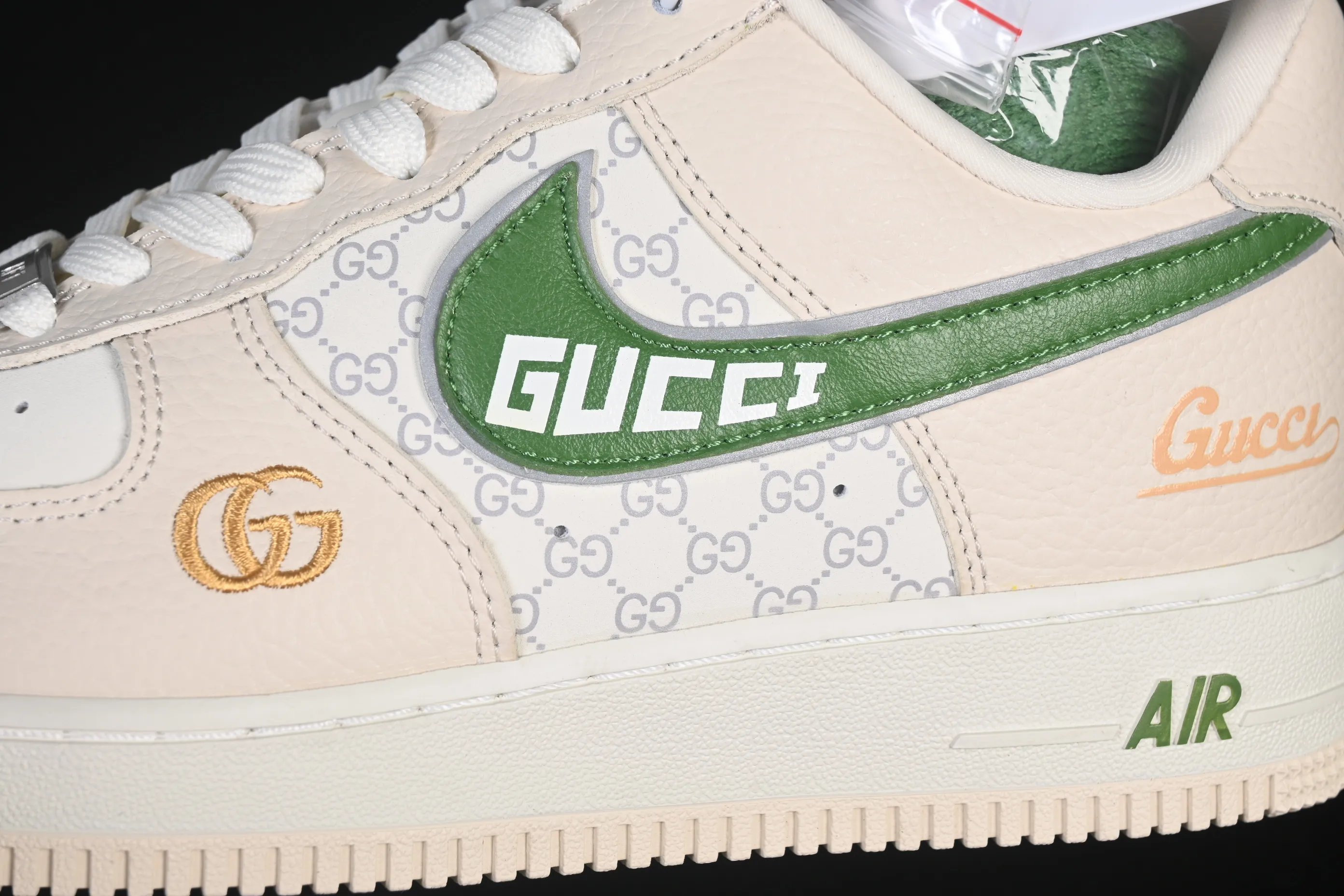 All categories Nk Air Force 1 Air Force series Nk Air Force 1 Low Air Force low-top Nike Air Force 1'07 Low Gucci co-branded white brown green Air Force 1 low-top casual sneakers YF9511-804